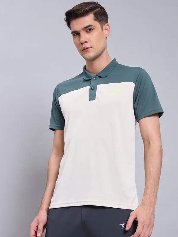 Men Colorblock Relax Fit Polo T-shirt with TECHNO COOL+