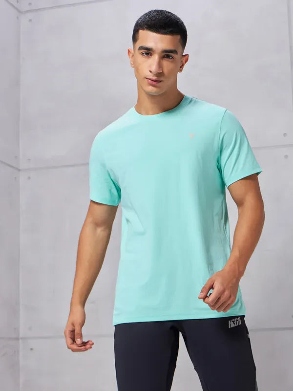 Men Slim Fit Crew Neck T-shirt with Cotflex