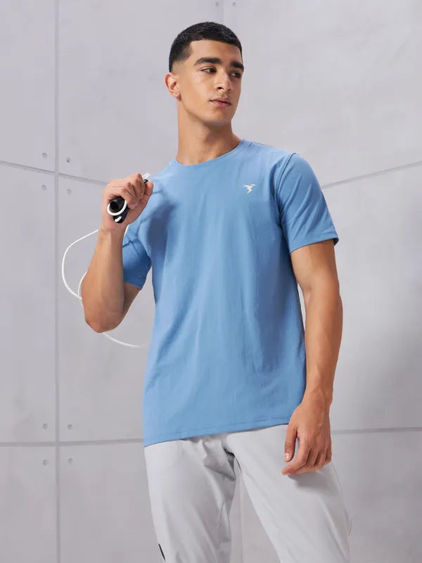 Men Slim Fit Crew Neck T-shirt with Cotflex