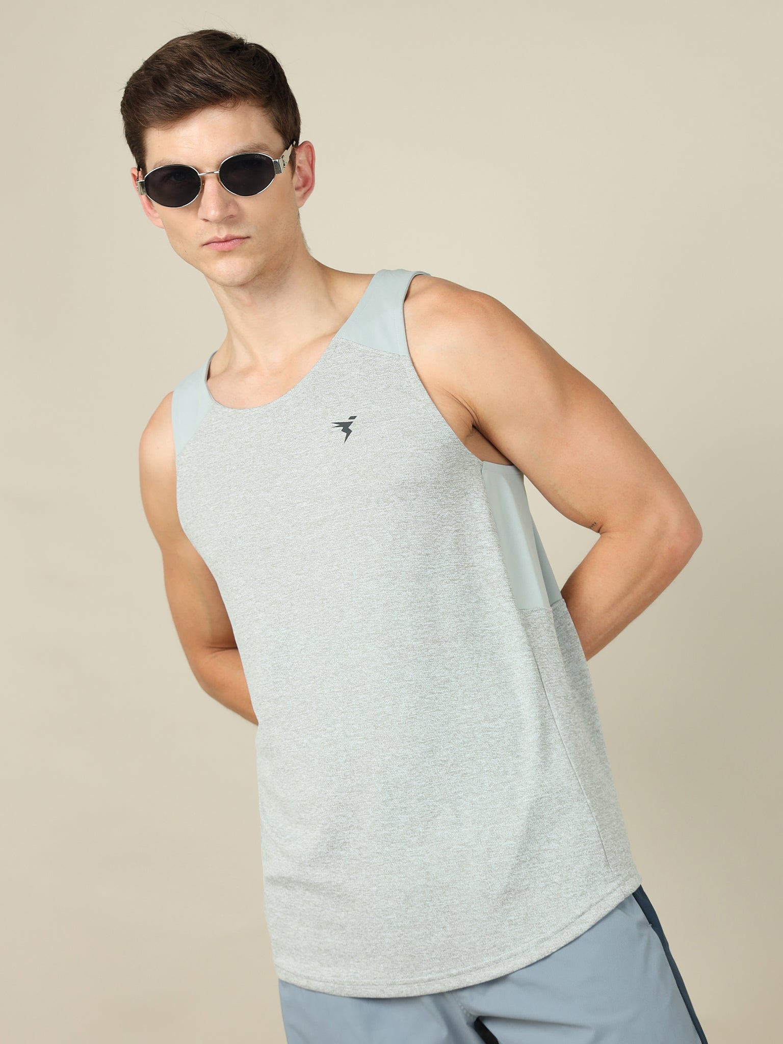 Men Slim Fit Scoop Neck Innerwear Vest with Techno Cool+
