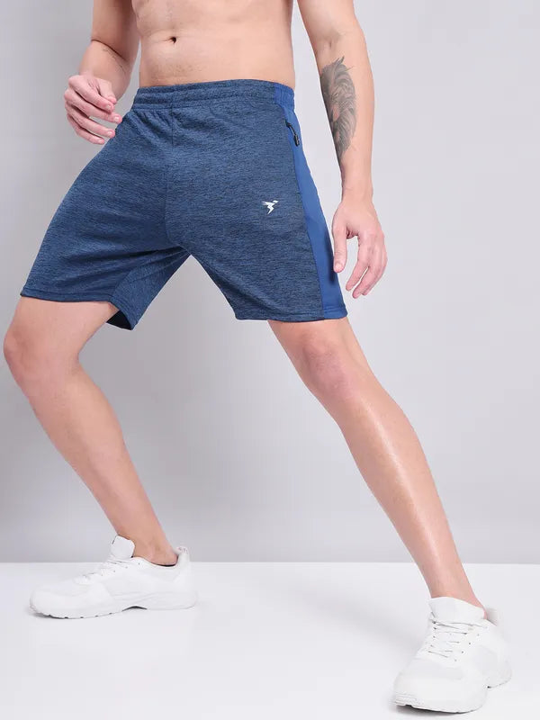 Men Melange Slim Fit Shorts with TECHNO DRY