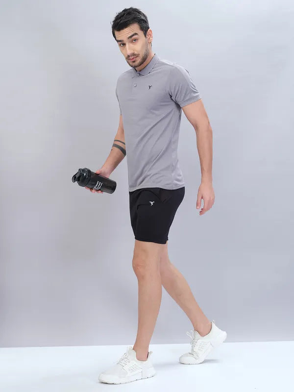 Men Slim Fit Shorts with Techno Dry