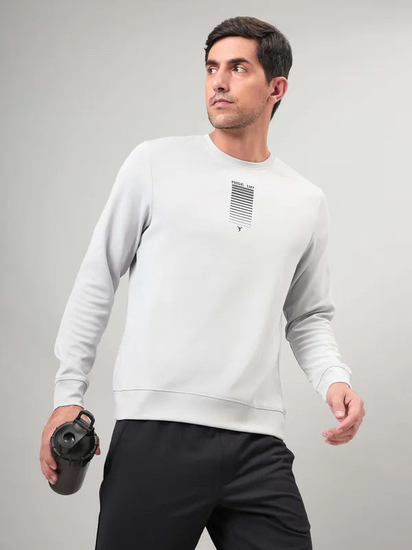 Men Slim Fit Crew Neck Sweatshirt with Elasto Plus