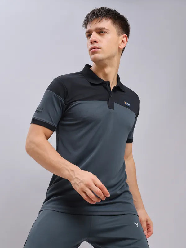 Men Slim Fit Polo T-shirt with Techno Dry