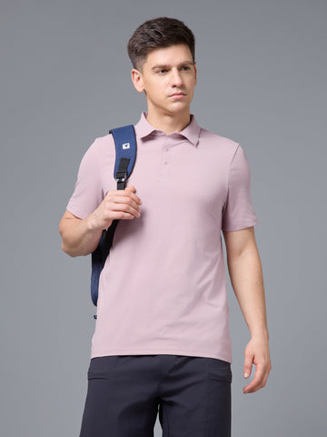 Men Solid Slim Fit Polo T-shirt with COTFLEX