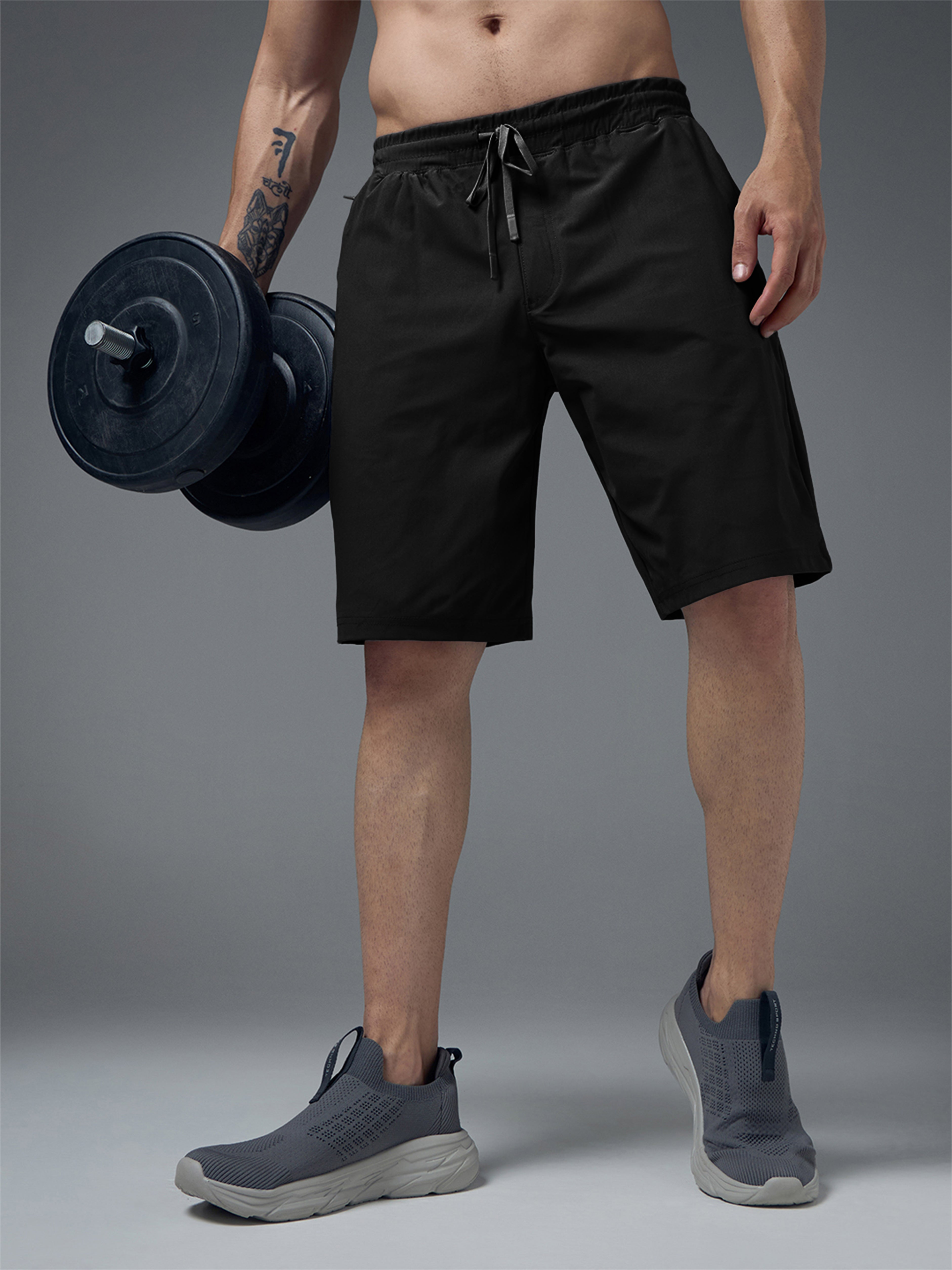 Men Solid Slim Fit Sports Shorts with DURACOOL