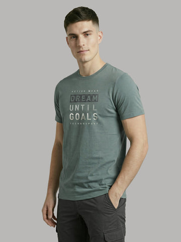 Men Printed Slim Fit Round Neck T-shirt with COTFLEX