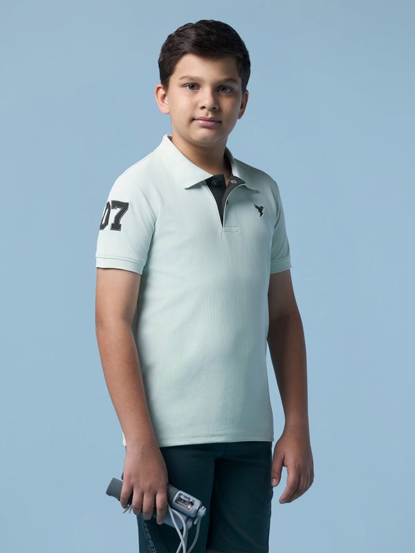 Boys Solid Slim Fit Polo Sports T-shirt with MATPIQ