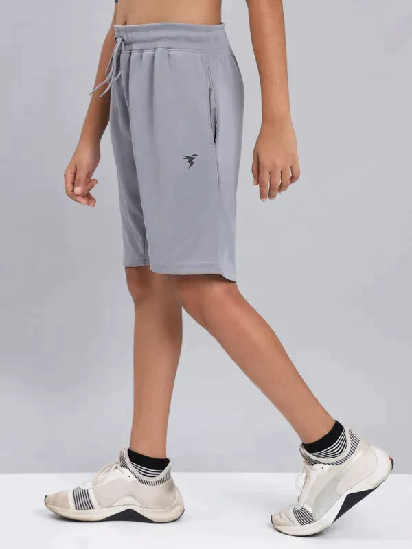 Boys Solid Slim Fit Shorts with TECHNO COOL+