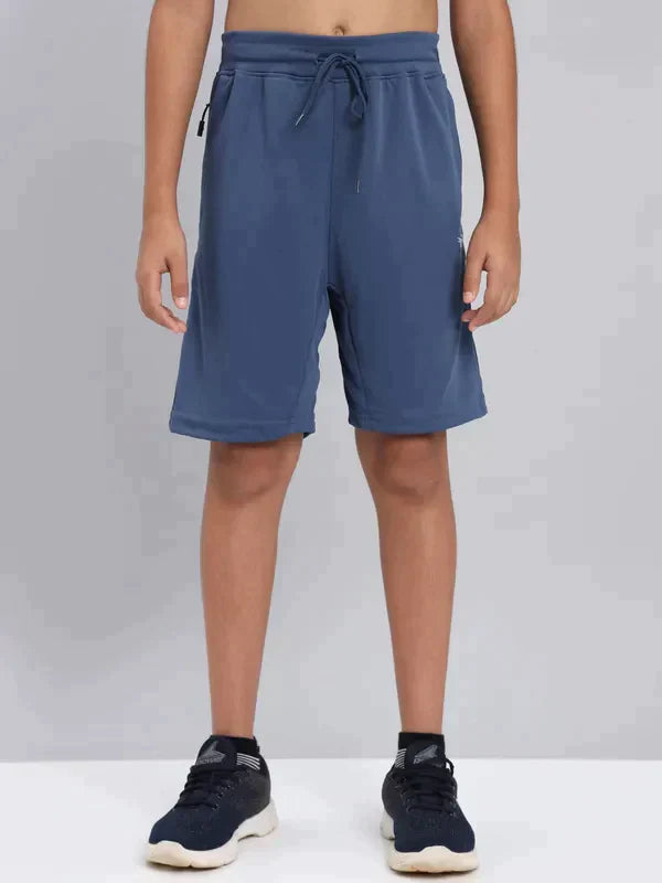Boys Solid Slim Fit Shorts with TECHNO COOL+