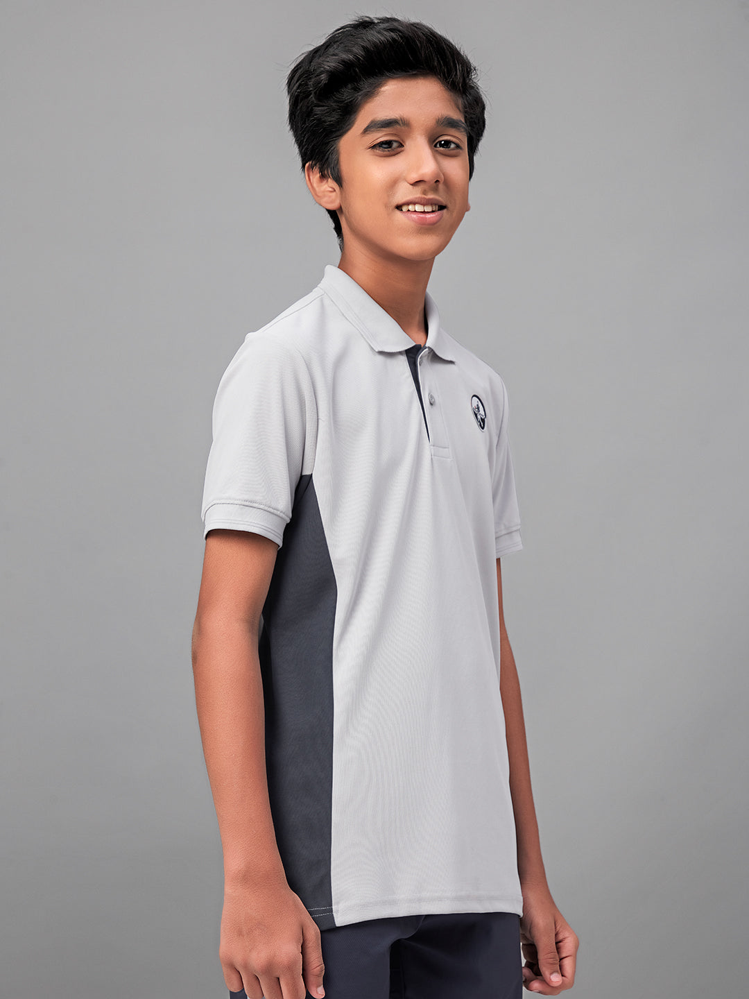 Boys Solid Slim Fit Polo Sports T-shirt with MATPIQ