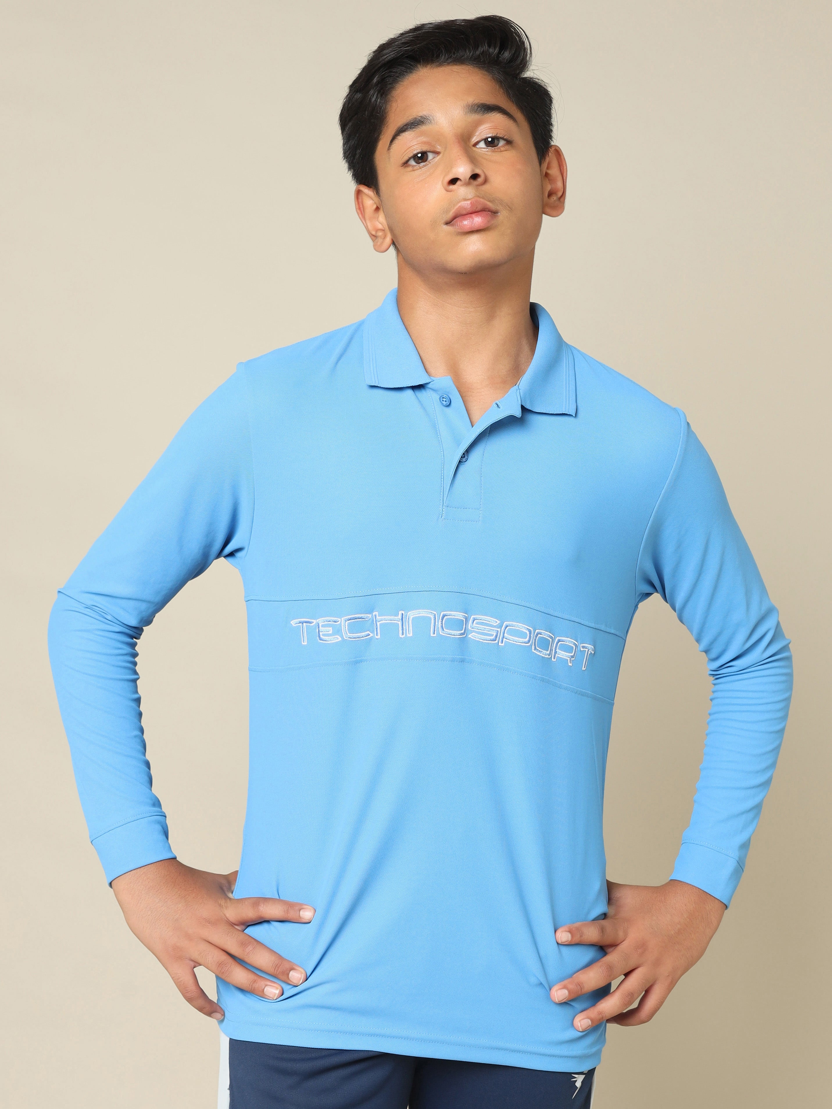 Boys Printed Slim Fit Polo T-shirt with MATPIQ
