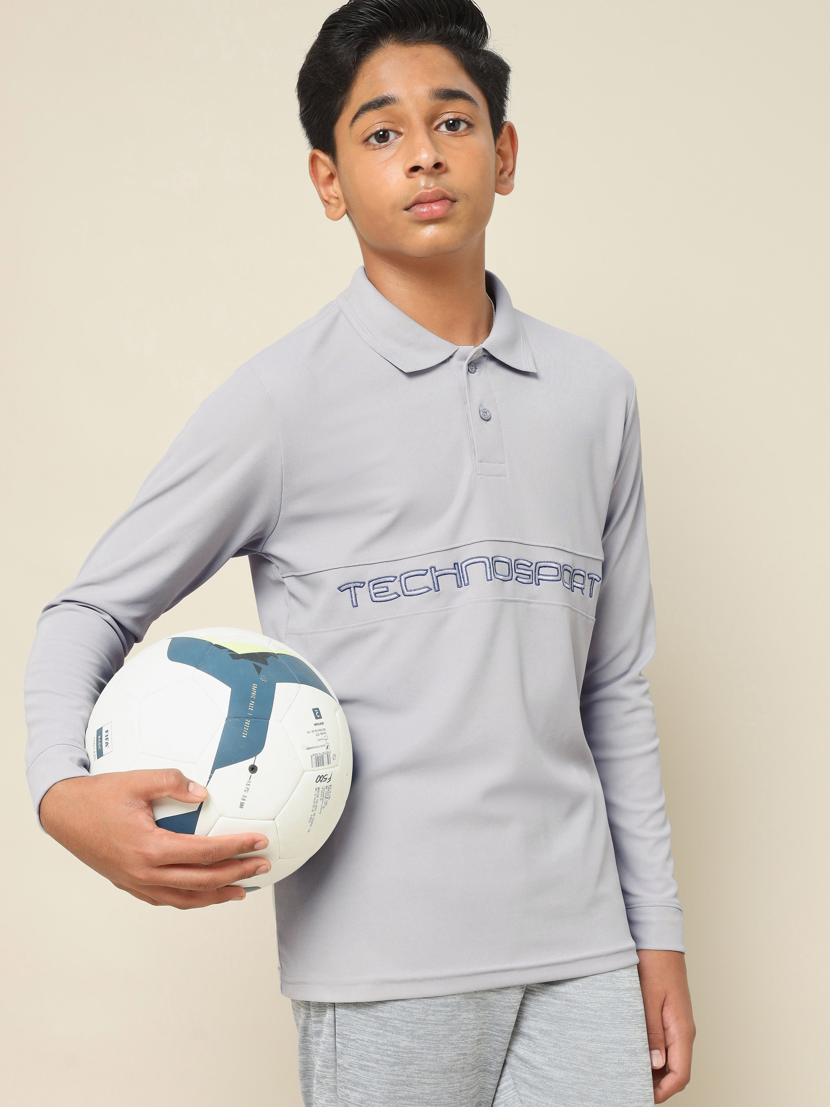 Boys Printed Slim Fit Polo T-shirt with MATPIQ