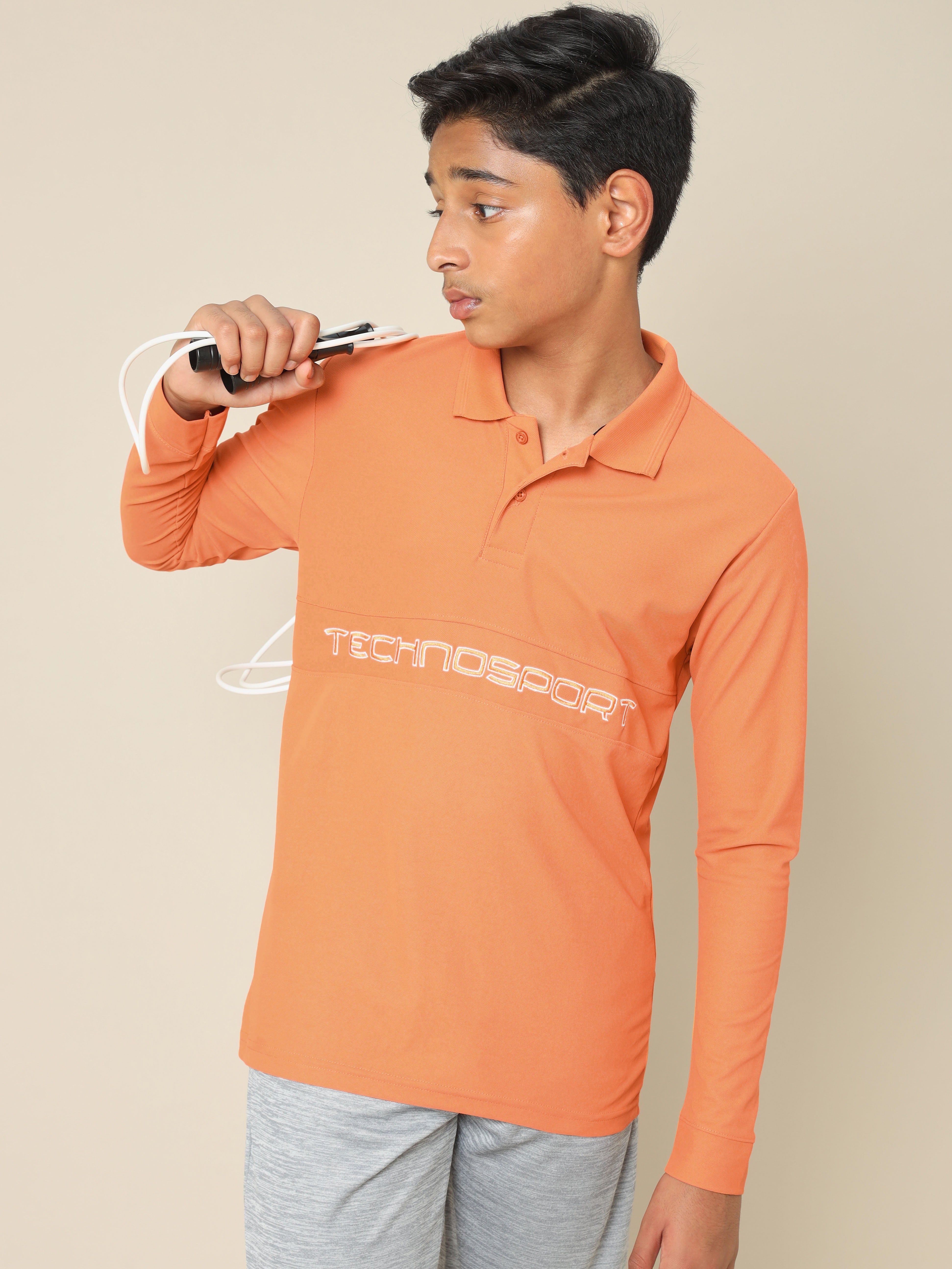 Boys Printed Slim Fit Polo T-shirt with MATPIQ