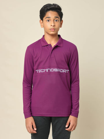 Boys Printed Slim Fit Polo T-shirt with MATPIQ
