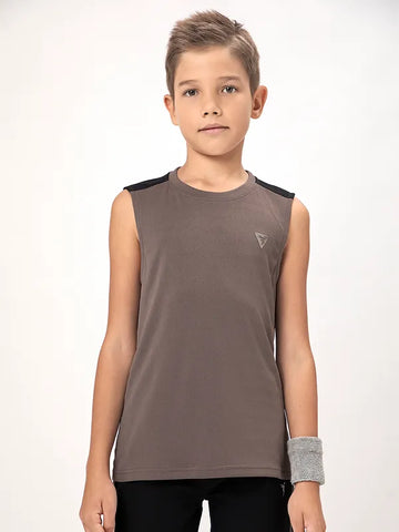 Boys Colorblock Slim Fit Crew Neck T-shirt with TECHNO COOL+