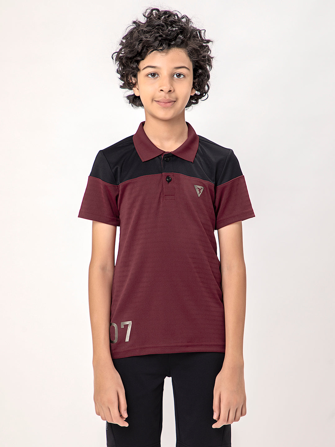 Boys Colorblock Slim Fit Polo T-shirt with TECHNOCOOL+