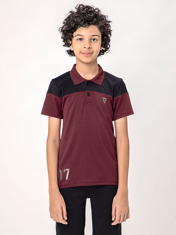 Boys Colorblock Slim Fit Polo T-shirt with TECHNOCOOL+