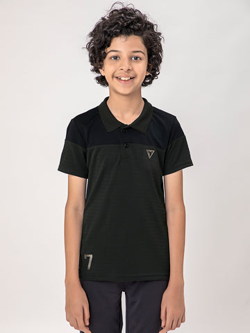 Boys Colorblock Slim Fit Polo T-shirt with TECHNOCOOL+