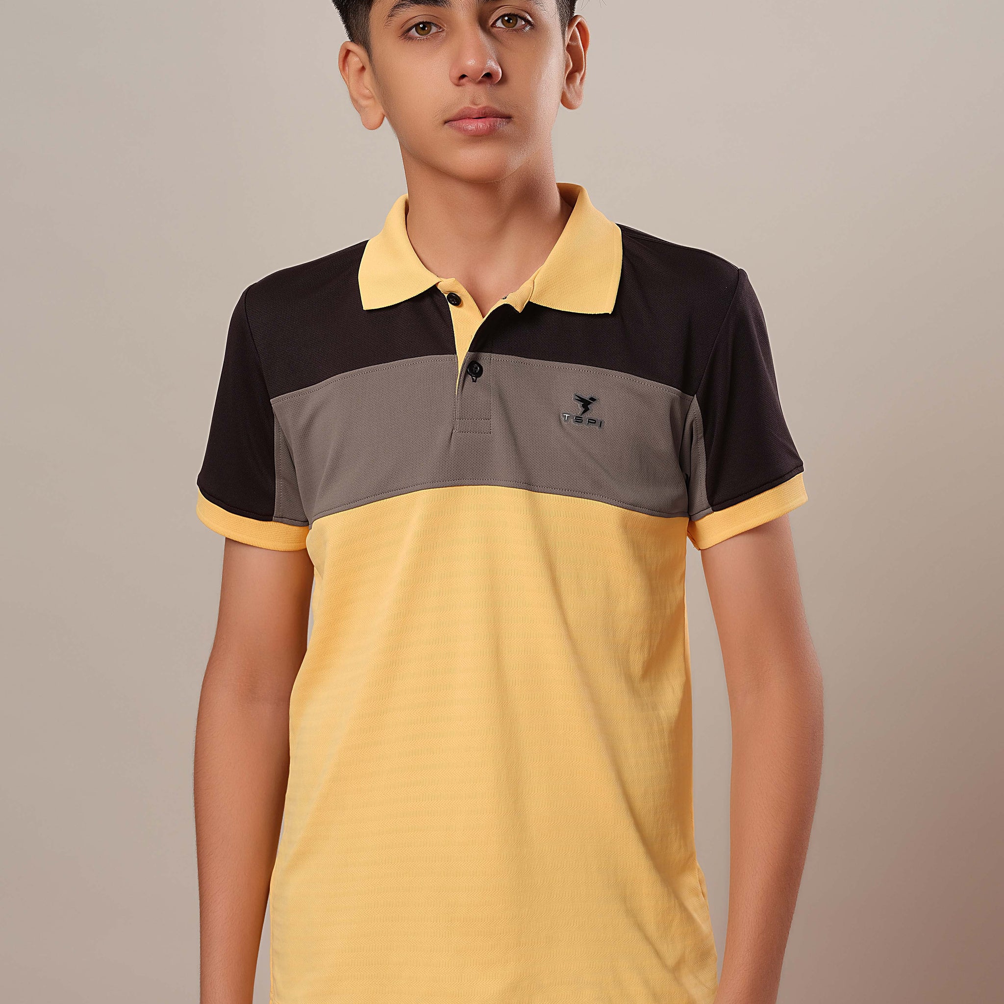 Boys Colorblock Slim Fit Polo Sports T-shirt with TECHNOCOOL+