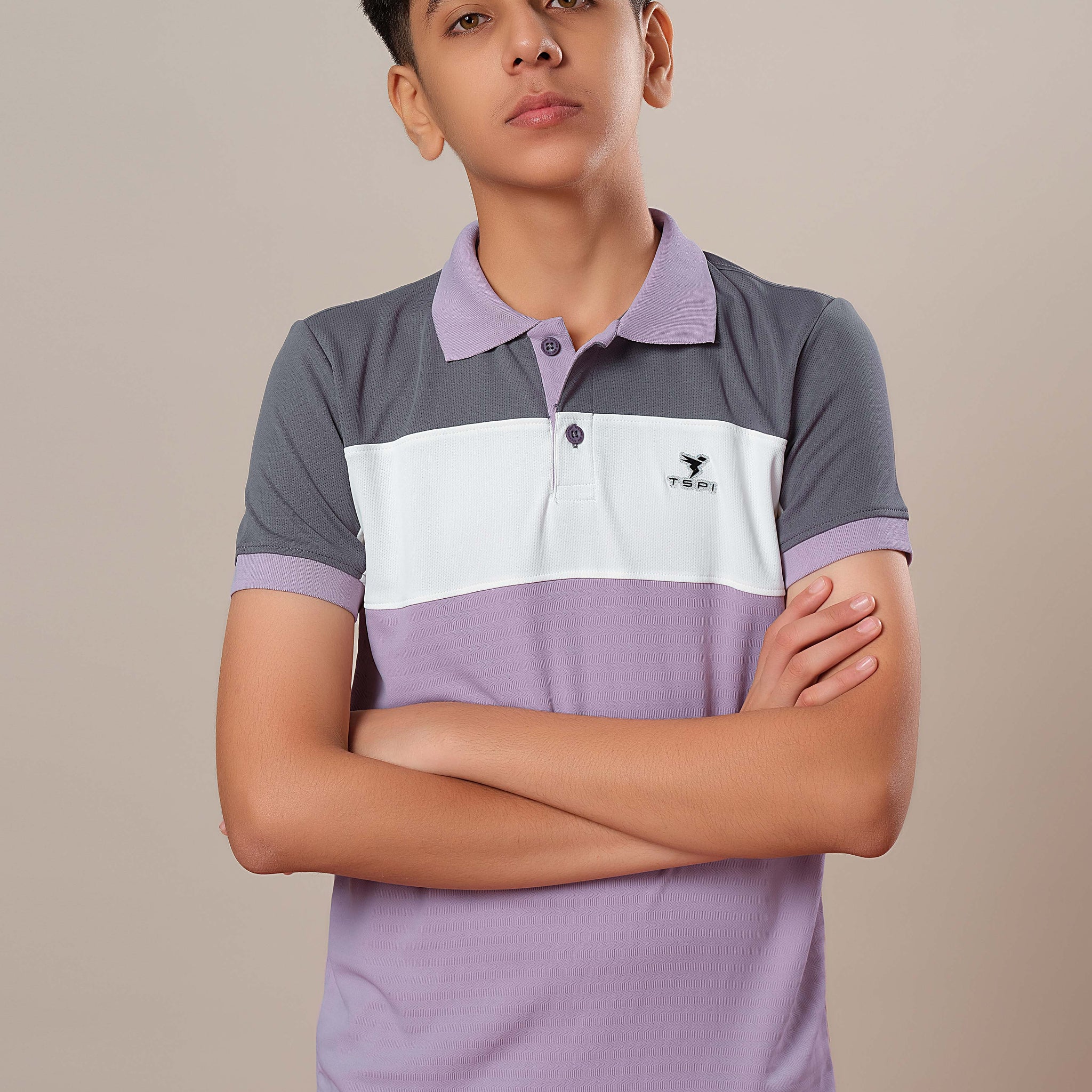Boys Colorblock Slim Fit Polo Sports T-shirt with TECHNOCOOL+