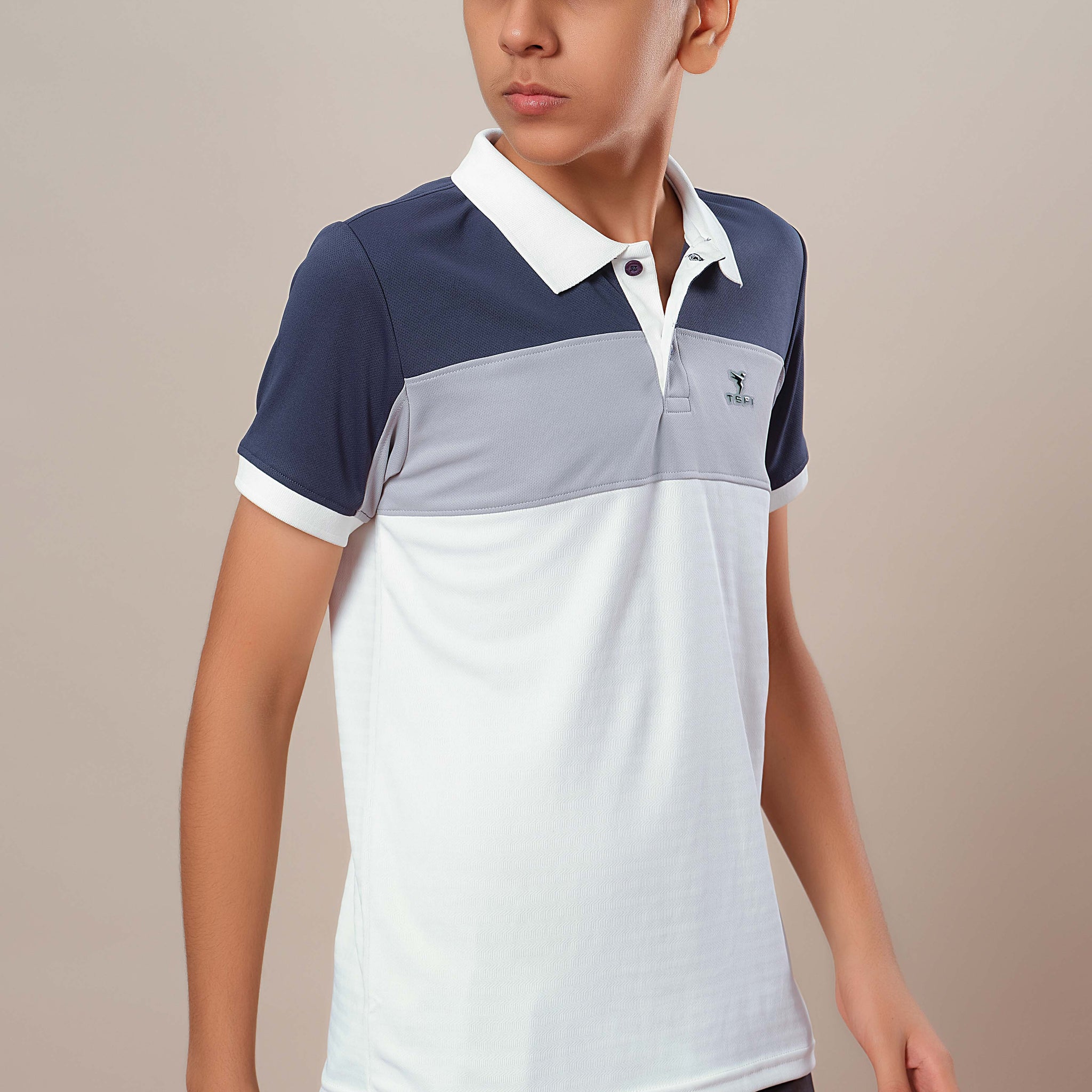 Boys Colorblock Slim Fit Polo Sports T-shirt with TECHNOCOOL+