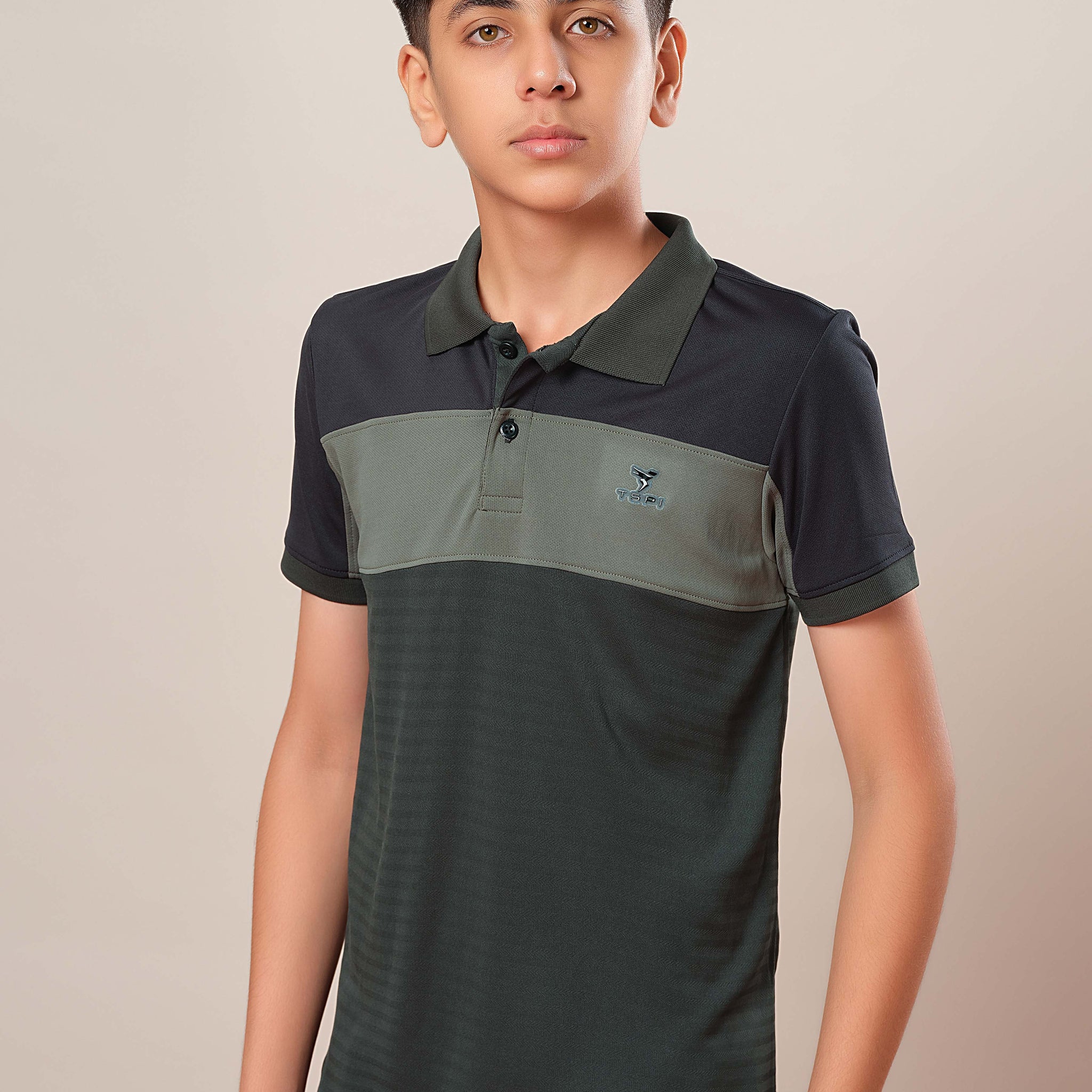 Boys Colorblock Slim Fit Polo Sports T-shirt with TECHNOCOOL+