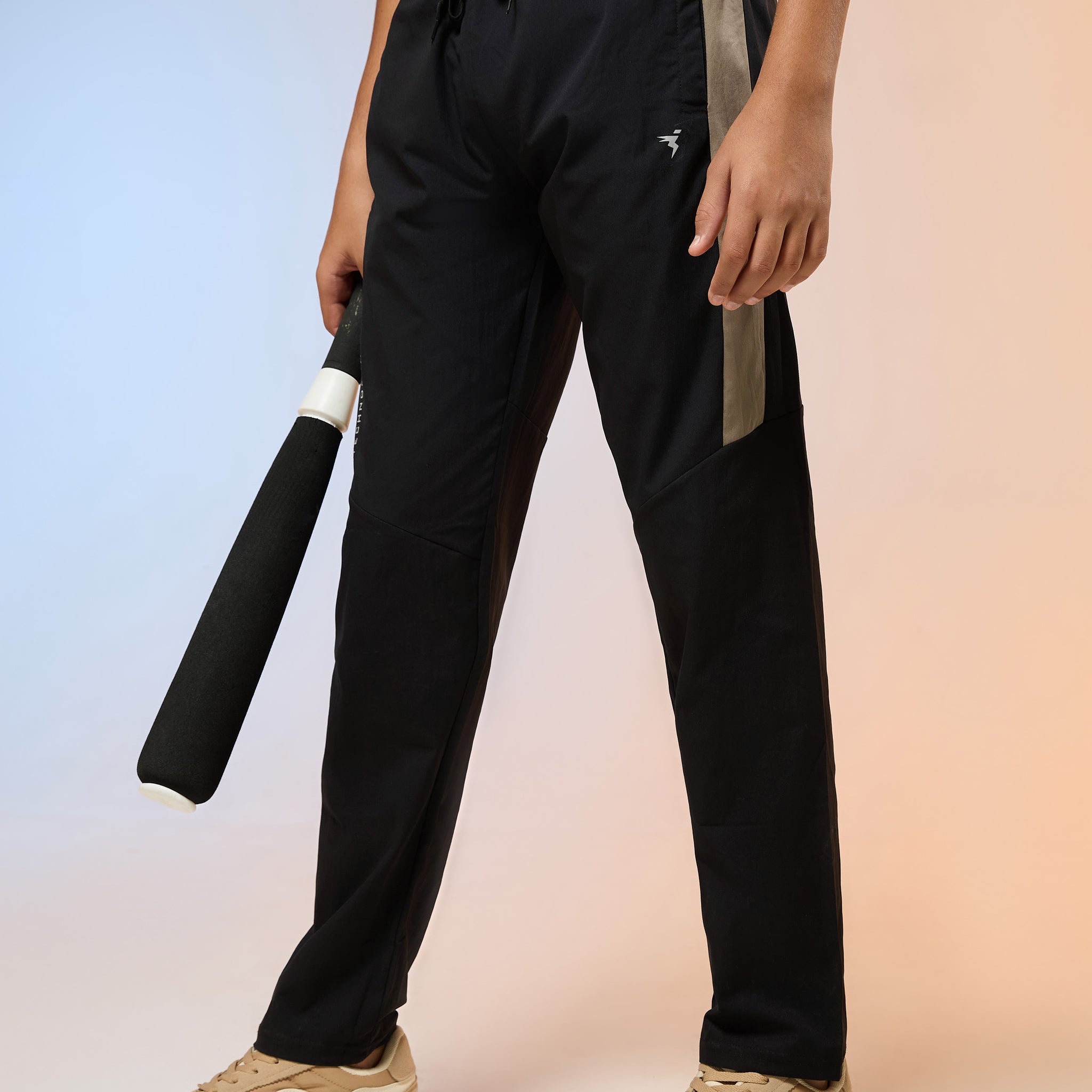 Boys Solid Slim Fit Sports Trackpants with TS FLEXI