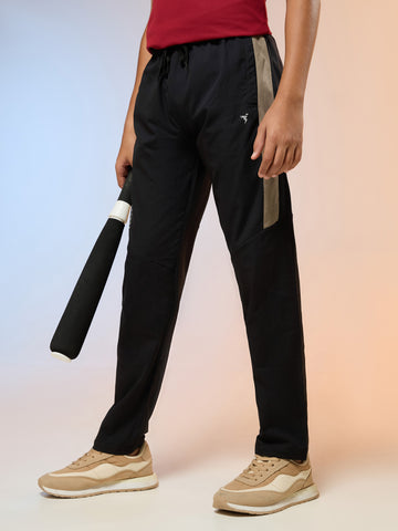 Boys Solid Slim Fit Sports Trackpants with TS FLEXI