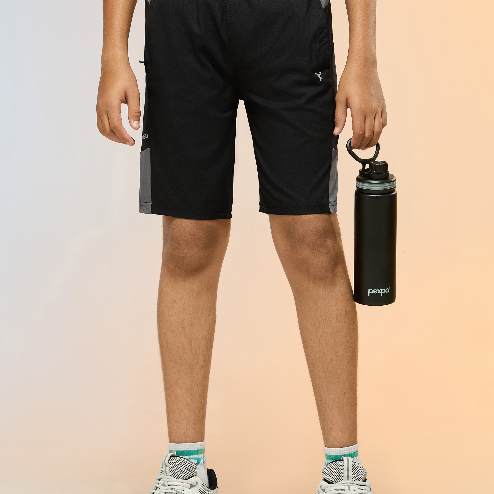 Boys Colorblock Slim Fit Sports Shorts with TS FLEXI