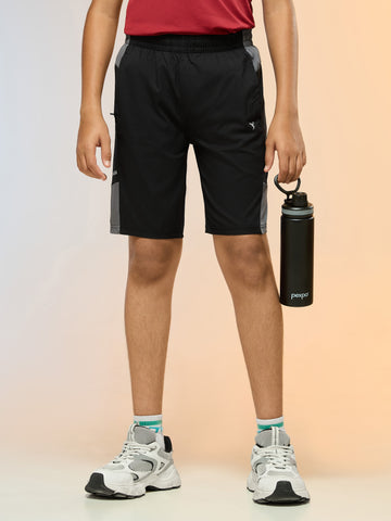 Boys Colorblock Slim Fit Sports Shorts with TS FLEXI
