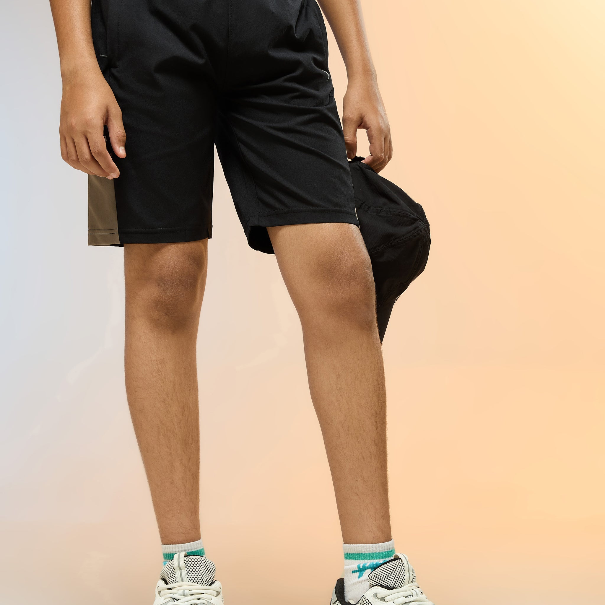 Boys Colorblock Slim Fit Sports Shorts with TS FLEXI