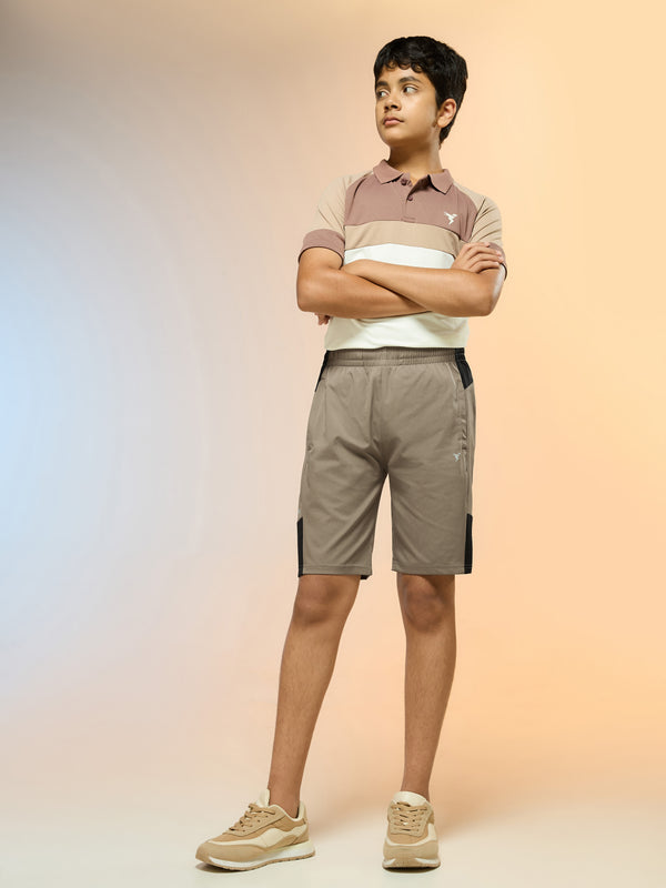Boys Colorblock Slim Fit Sports Shorts with TS FLEXI