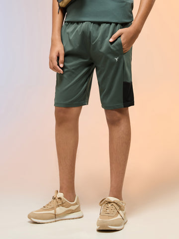 Boys Colorblock Slim Fit Sports Shorts with TS FLEXI