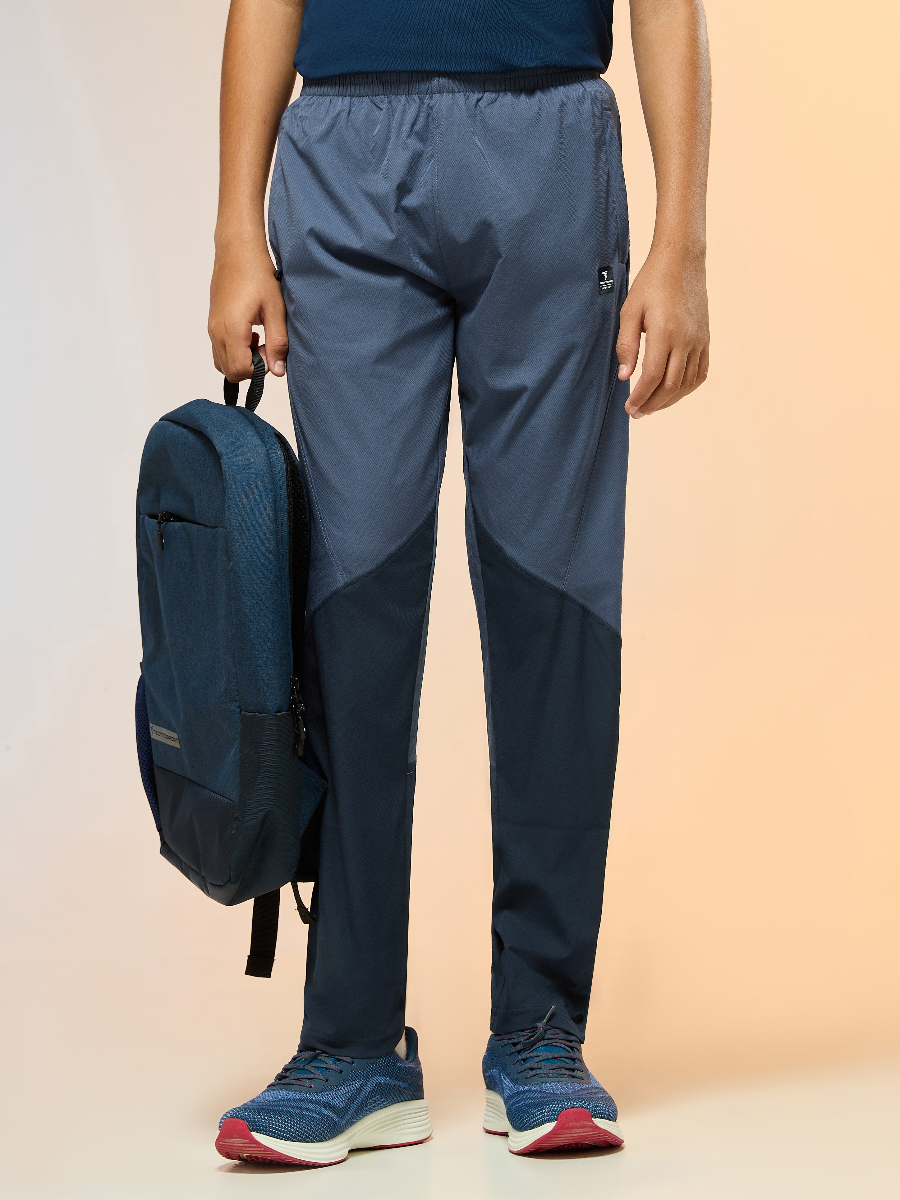 Boys Colorblock Slim Fit Sports Trackpants with TS LYTRA