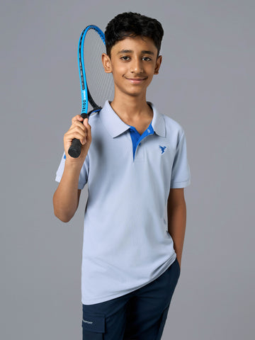 Boys Solid Slim Fit Polo Sports T-shirt with MATPIQ