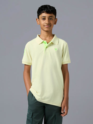 Boys Solid Slim Fit Polo Sports T-shirt with MATPIQ
