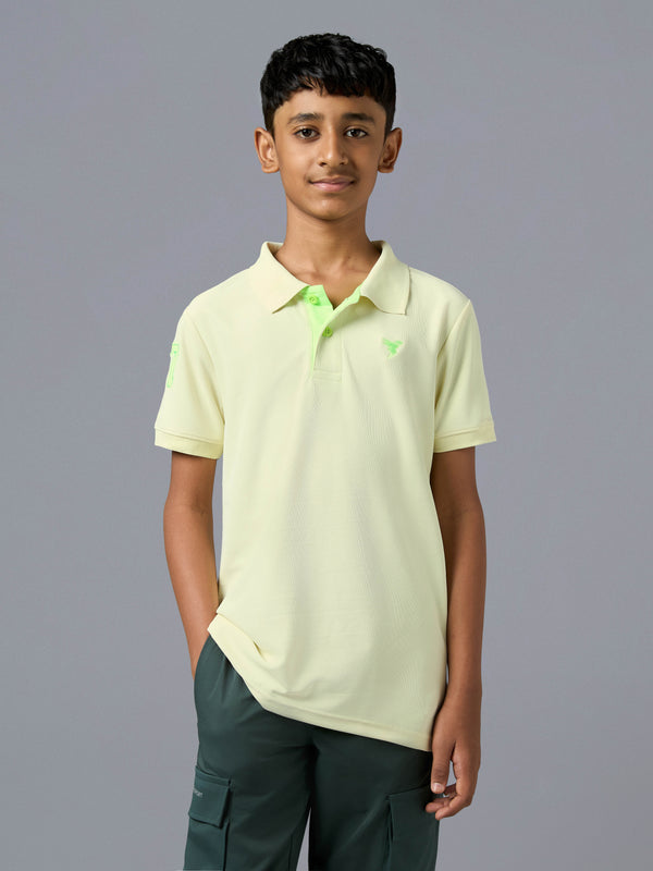 Boys Solid Slim Fit Polo Sports T-shirt with MATPIQ