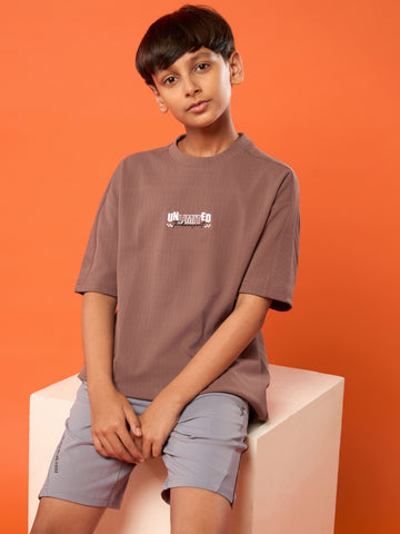 Boys Printed Typography Round Neck Sports T-shirt Regular Fit with ELASO PLUS