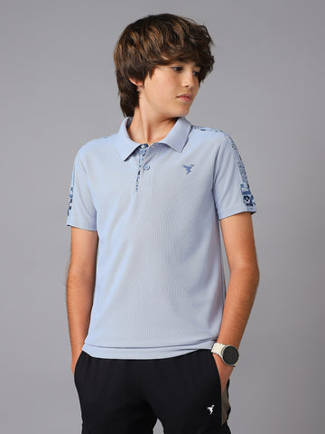 Boys Printed Slim Fit Polo Sports T-shirt with MATPIQ