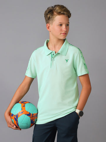 Boys Printed Slim Fit Polo Sports T-shirt with MATPIQ