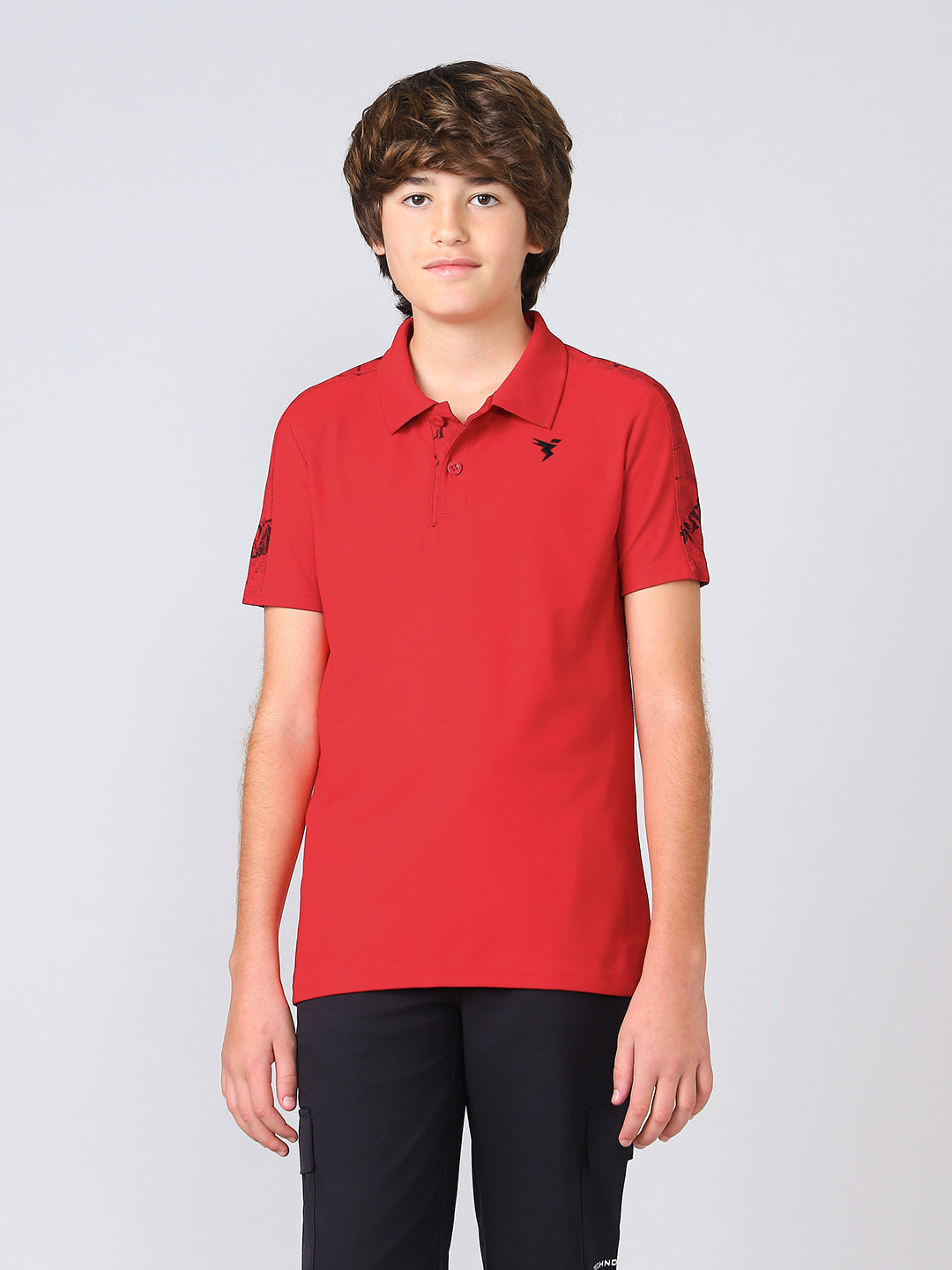 Boys Printed Slim Fit Polo Sports T-shirt with MATPIQ