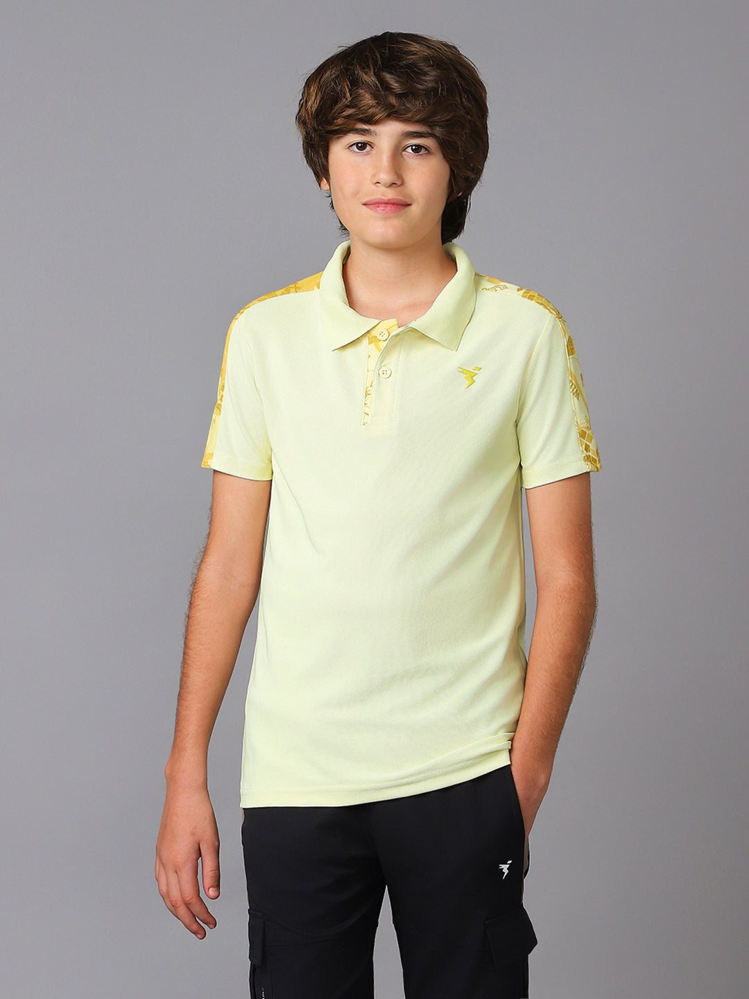 Boys Printed Slim Fit Polo Sports T-shirt with MATPIQ