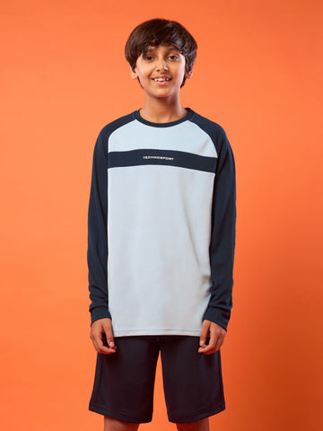 Boys Colorblock Slim Fit Crew Neck T-shirt with TECHNO COOL+