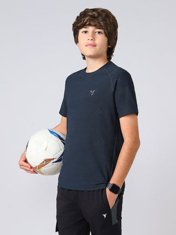 Boys Solid Slim Fit Crew Neck Sports T-shirt with MATPIQ
