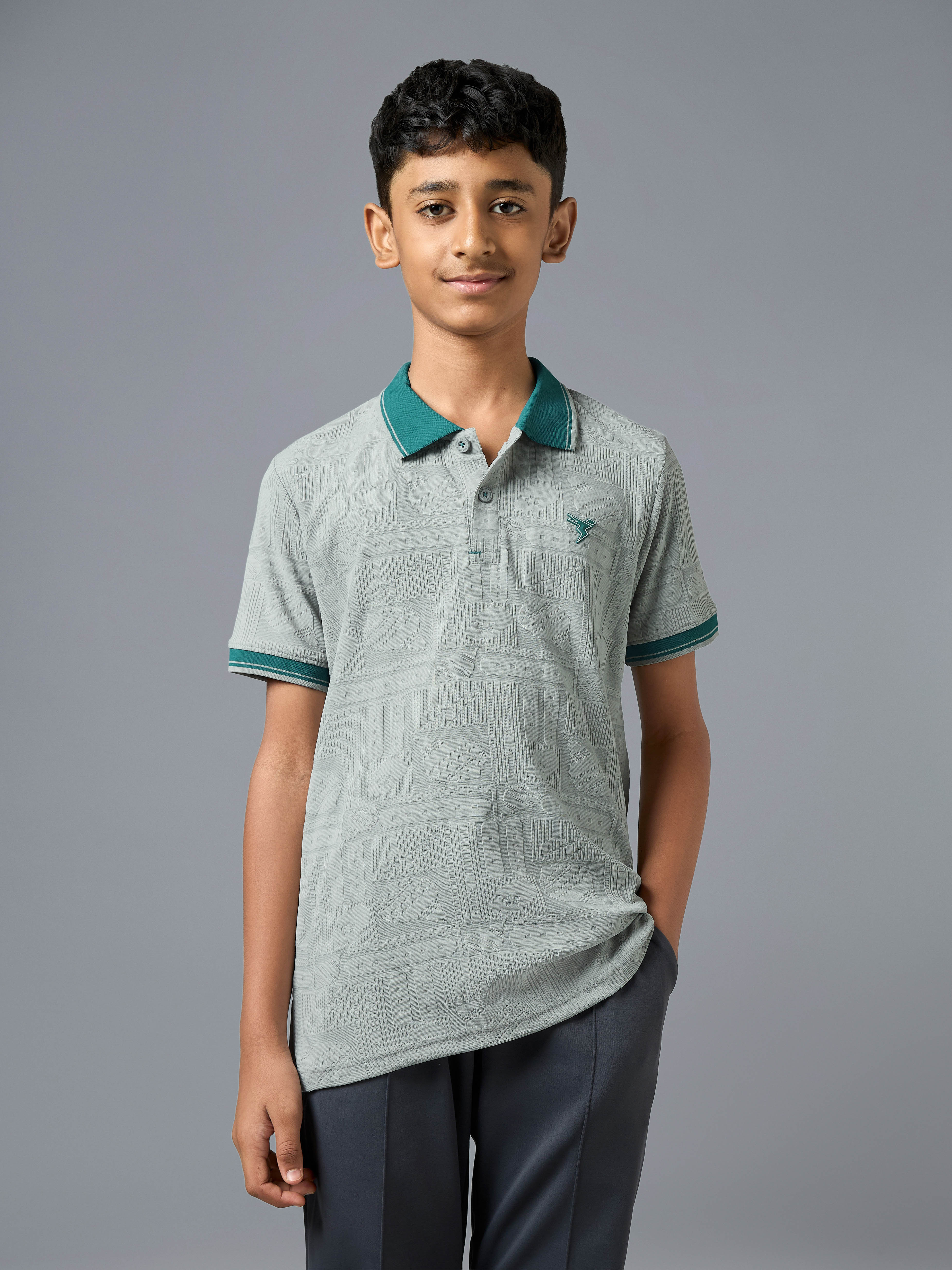Boy's Millenova Half Sleeves Polo T-Shirt, Quick Dry Sports Polo Tee With COTFLEX