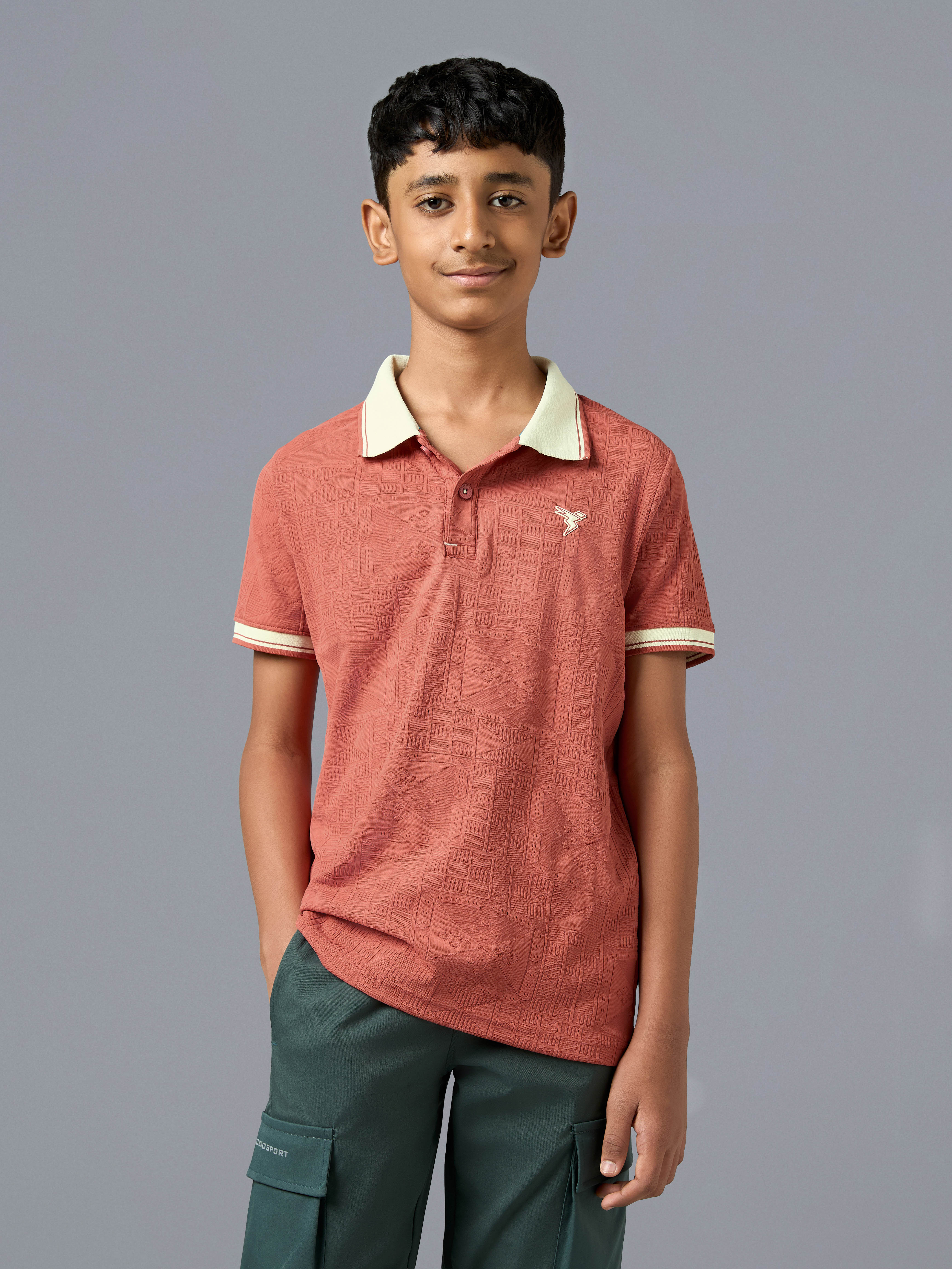 Boy's Millenova Half Sleeves Polo T-Shirt, Quick Dry Sports Polo Tee With COTFLEX