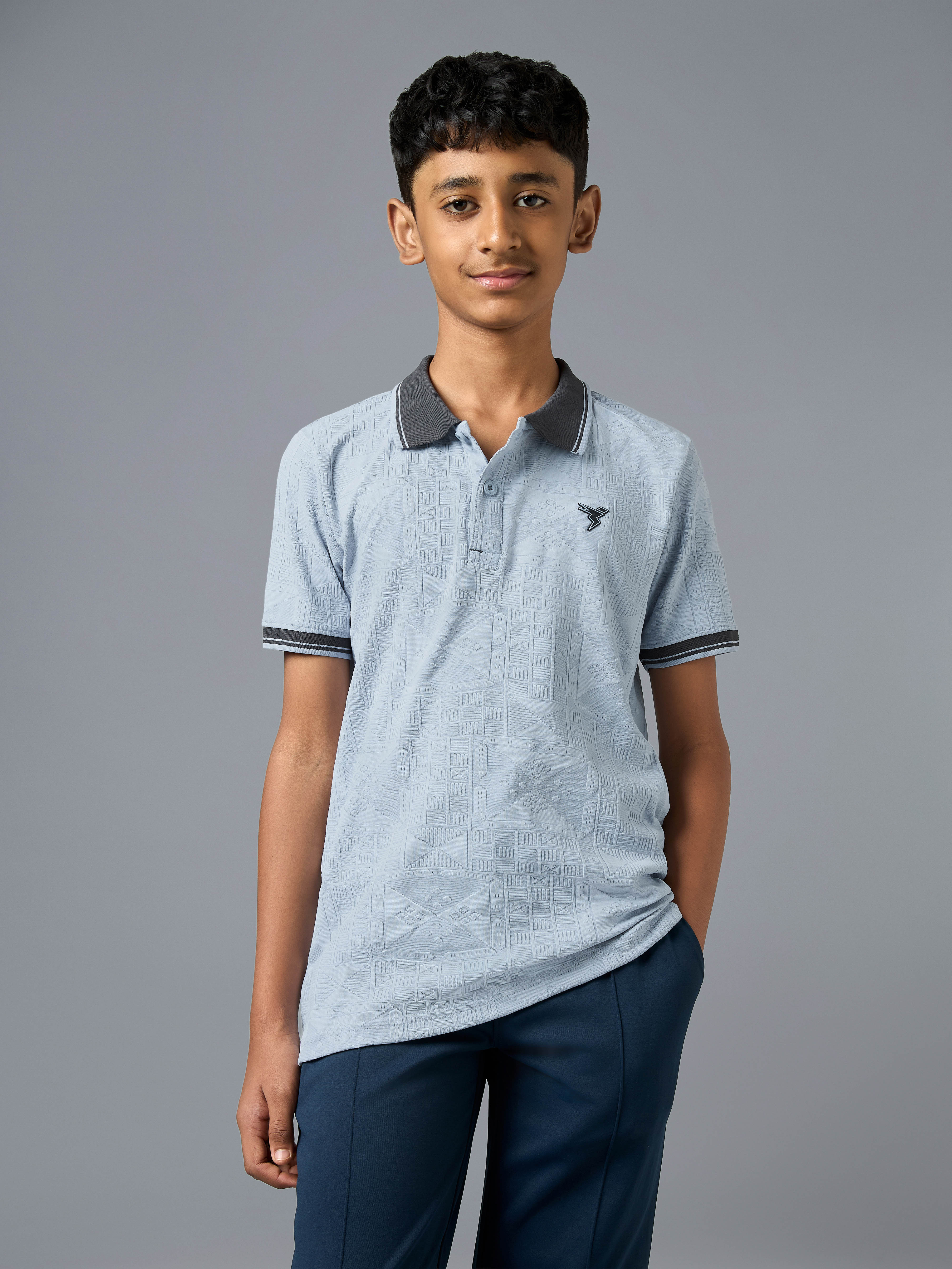 Boy's Millenova Half Sleeves Polo T-Shirt, Quick Dry Sports Polo Tee With COTFLEX