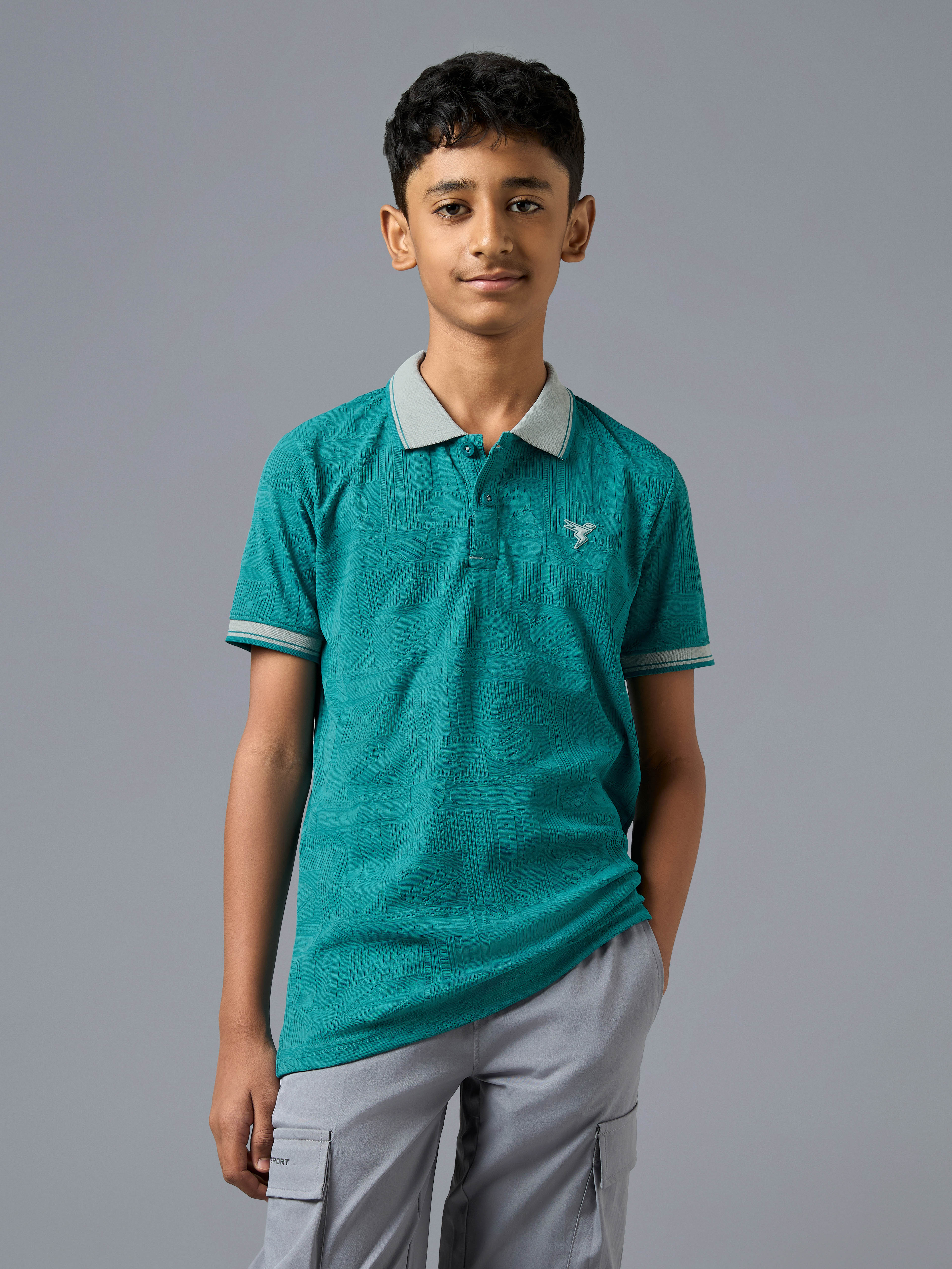 Boy's Millenova Half Sleeves Polo T-Shirt, Quick Dry Sports Polo Tee With COTFLEX