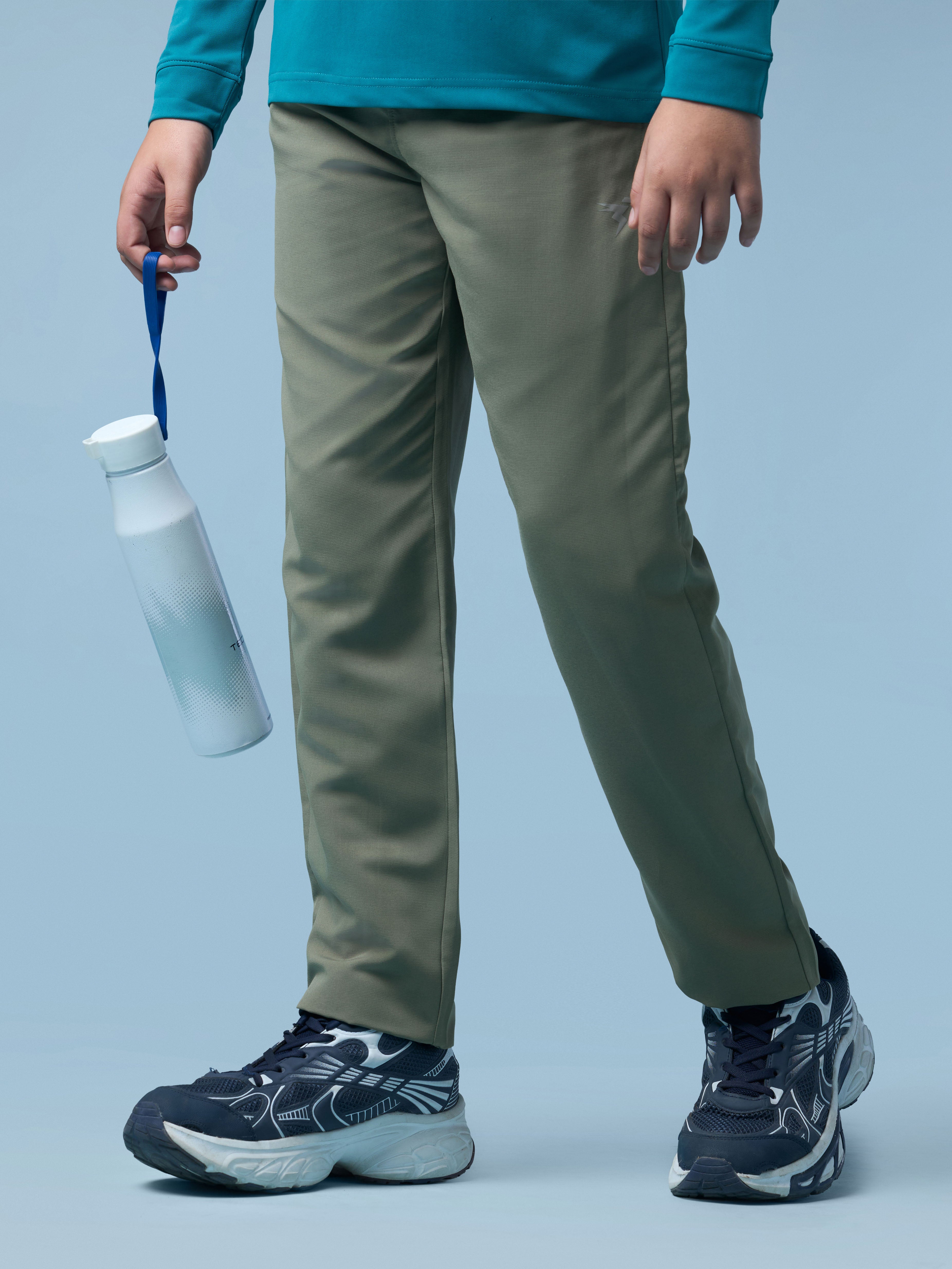 Boy's Solid Regular Fit Sports Trackpants with TECHNO LITE